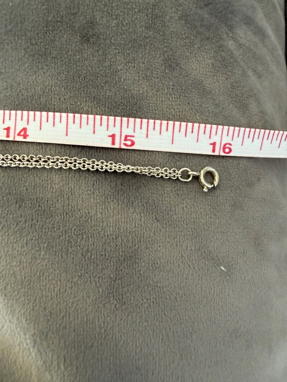 Tiffany & Co. Sterling Silver Infinity Double Chain Pendant Necklace 16” w/pouch - Picture 7 of 9